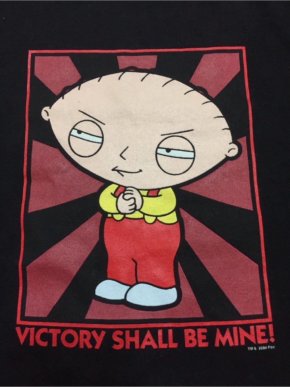 Vintage 2004 Family Guy T-Shirt Small Stewie "Victory Shall Be Mine!" Black Y2K - Picture 2 of 7